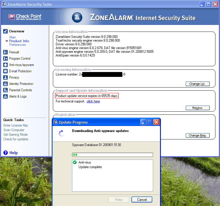 Zone Alarm Security Suite 8.0.298.000Modifikasi komputer