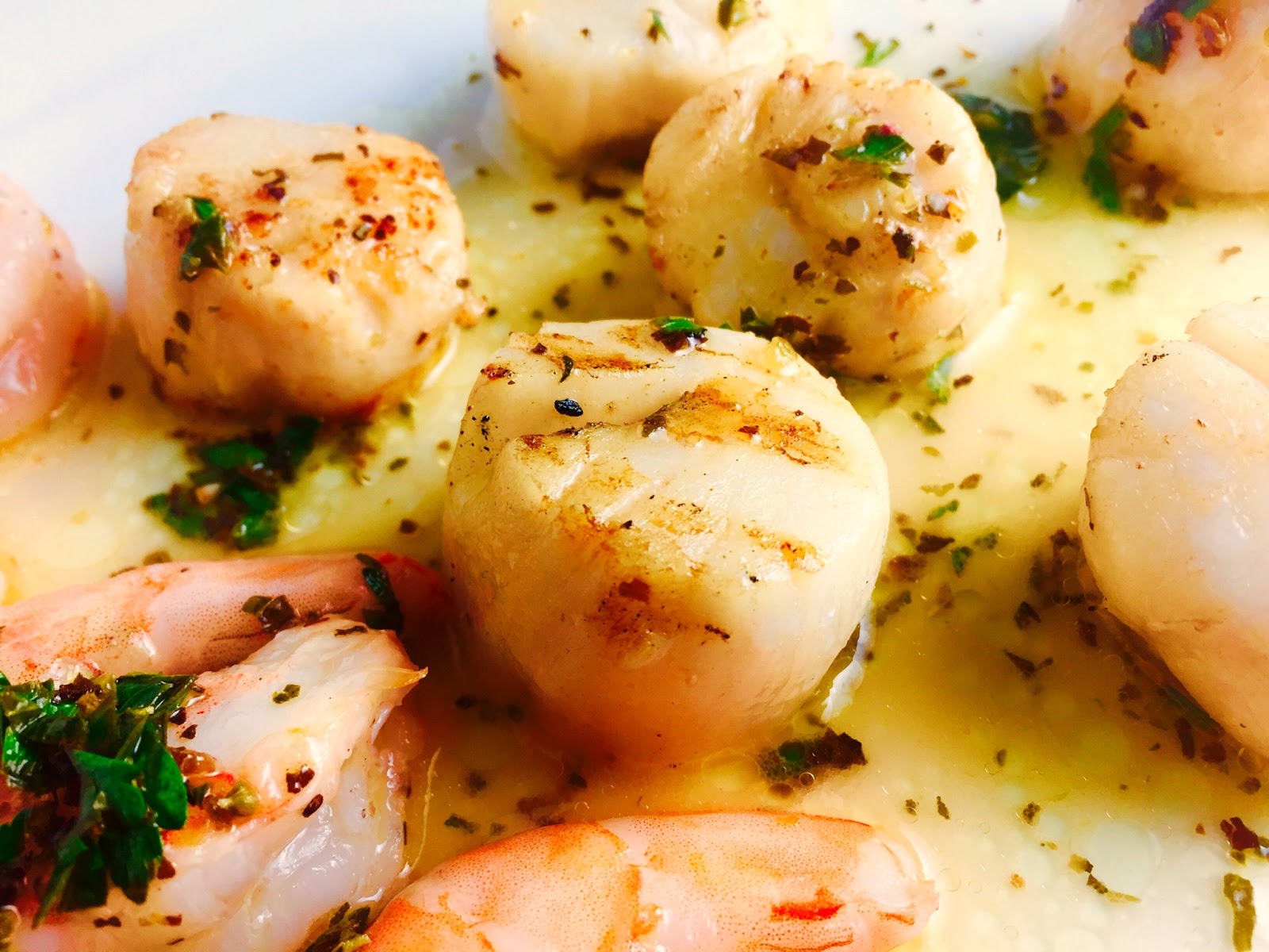 Slice of Southern Lemon Herb Grilled Shrimp and Scallops