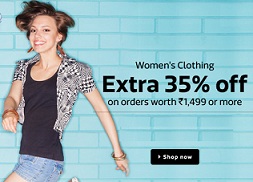Flipkart Special Discount Offer on Women’s Clothing: Upto 84% Off + Extra 35% Off on Rs.1499 and Extra 20% Off on Rs.999