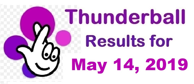 Thunderball results for Tuesday, May 14, 2019 Thunderball results for Tuesday, May 14, 2019