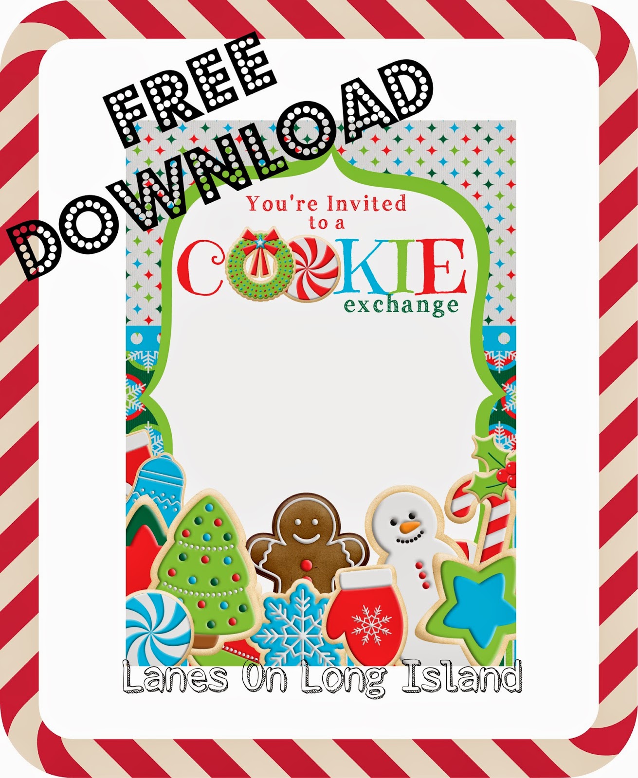 Lanes On Long Island Cookie Exchange Invitations Free Download 
