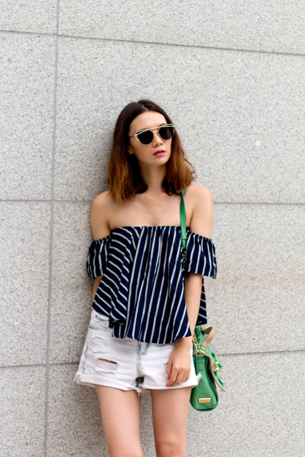 off the shoulder top, casual and couture, korean fashion, korean style
