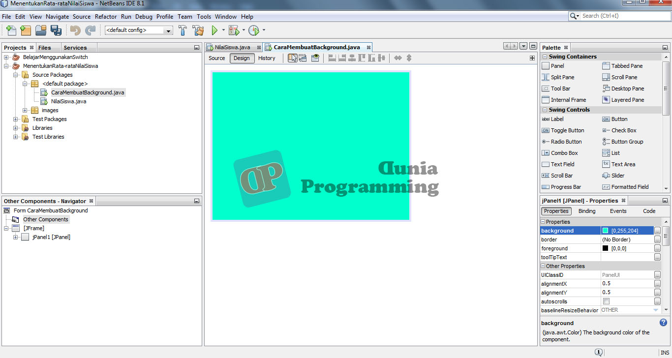 Cara Mengganti Warna Background Java Netbeans Ide Perpaduan Warna