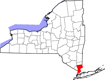 New York State with Westchester County in red Climbing My Family Tree: New York State with Westchester County in red