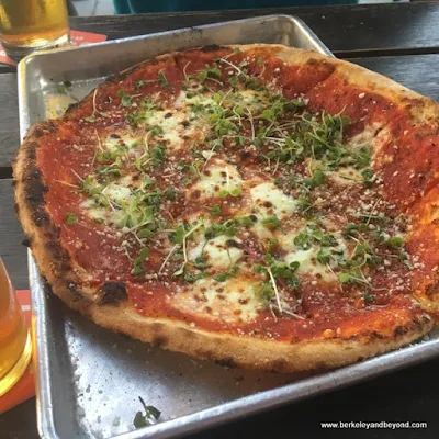 Old School pizza at Drake's Dealership in Oakland, California