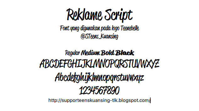 Download Supporteens Kuantan Singingi Reklame Script Font Yang Digunakan Pada Logo Teenebelle SVG Cut Files