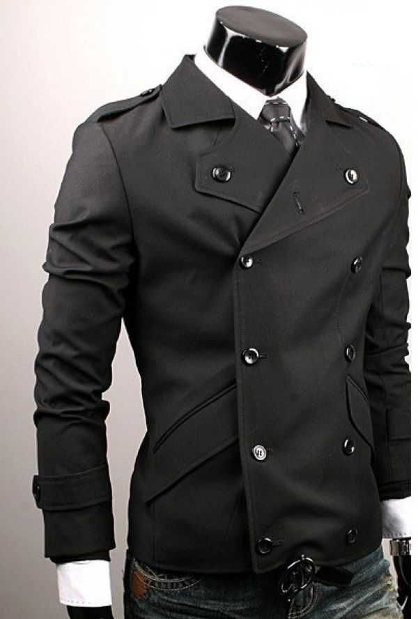 My Fashion Trendz: Double-breasted Casual suit jacket Men's Slim Coats