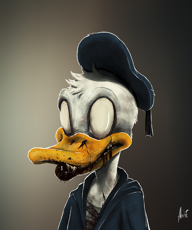 Andre de Freitas Cartoon Zombies donald duck