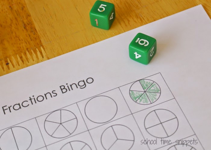 Roll & Color Fractions BINGO Game {Free Printable ...