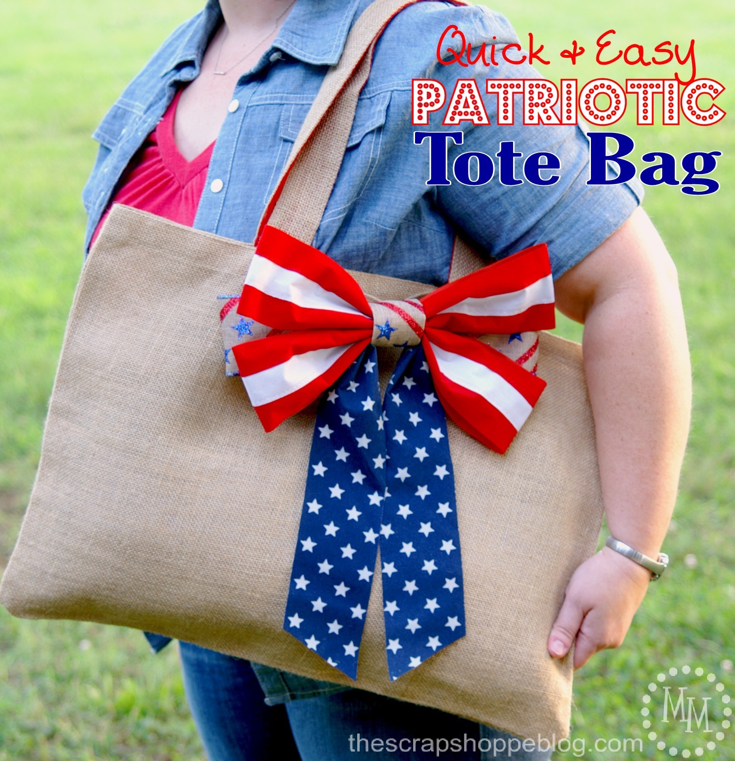 quick easy patriotic tote bag