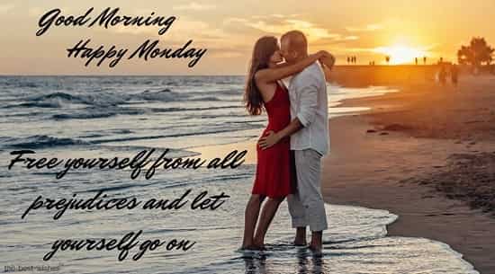 happy-blessed-monday-quotes-with-couple-kiss happy blessed monday quotes with couple kiss