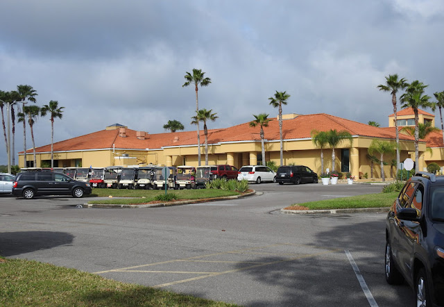 The front of the clubhouse at Cypress Lakes in Florida.