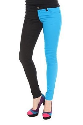 1001 fashion trends: Turquoise skinny jeans | Turquoise cigarette pants