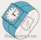 Bước 19: Dán mặt đồng hồ để hoàn thành cách xếp cái đồng hồ bằng giấy theo phong cách origami.