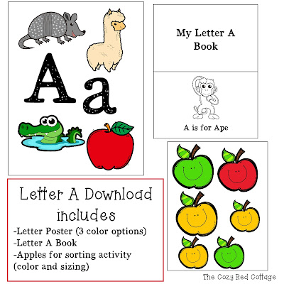 The Cozy Red Cottage: A is for Apple Preschool Theme