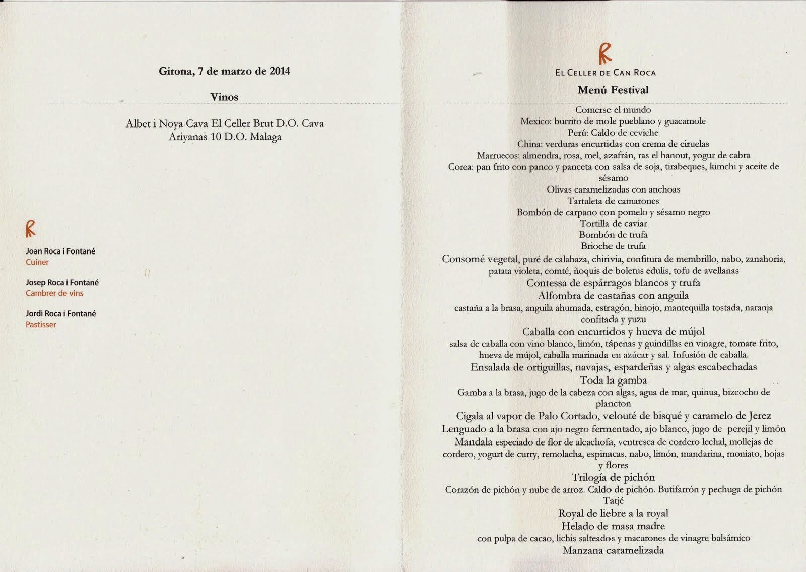 El Celler de Can Roca, Girona : Eating Without Moving