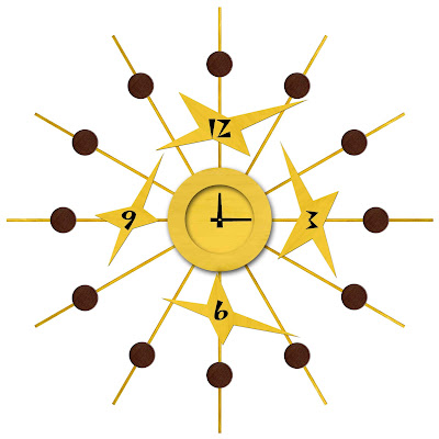My husband's design for a sunburst clock