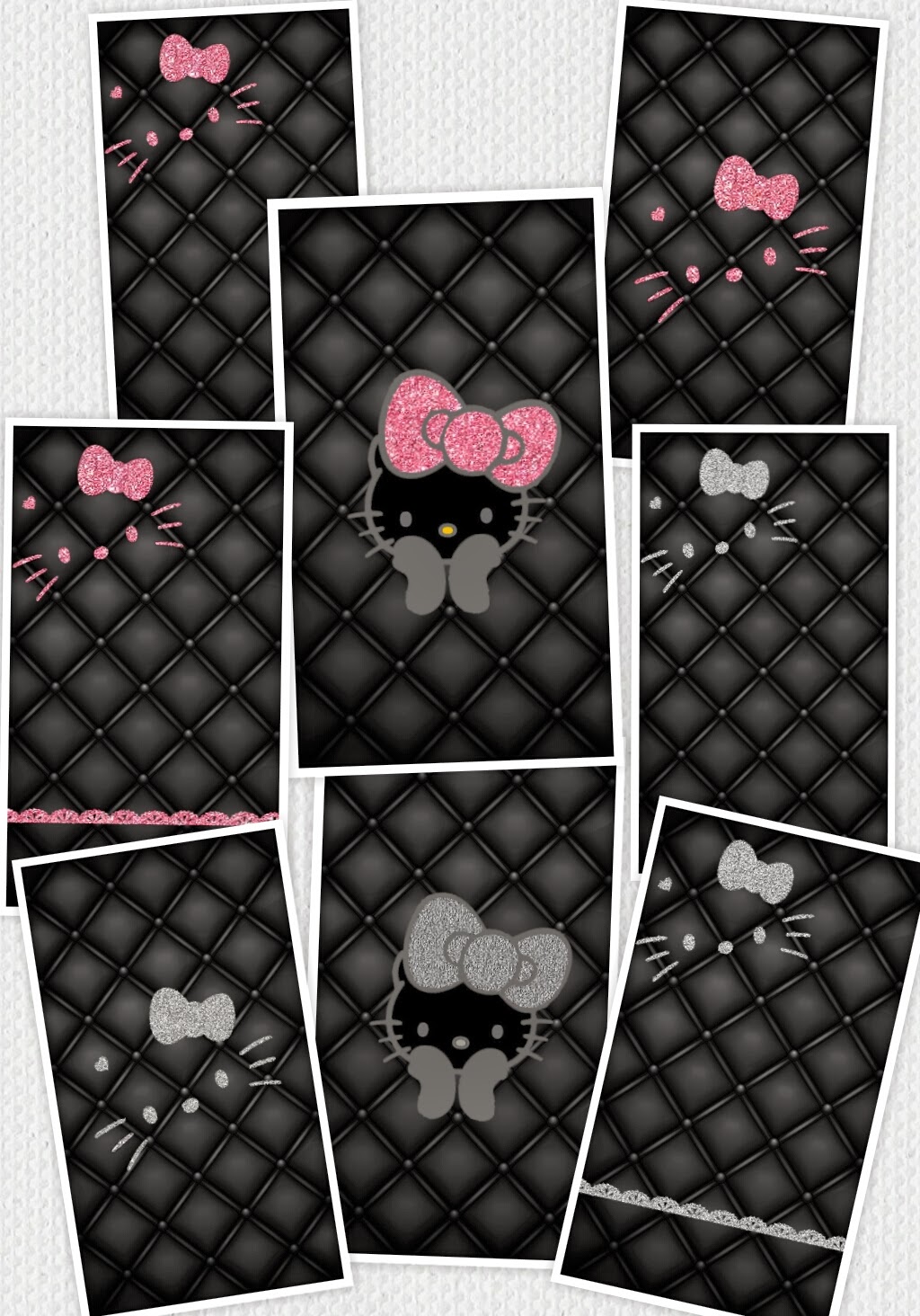 LOve Pink Pink and Silver Hello Kitty Glitter Wallpapers(10)