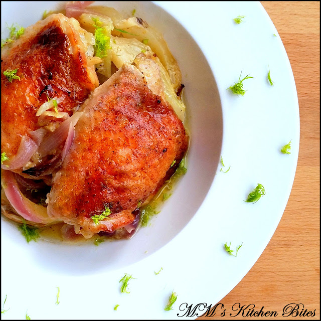 MM's Kitchen Bites Roasted Chicken Thighs with Orange and Fennel