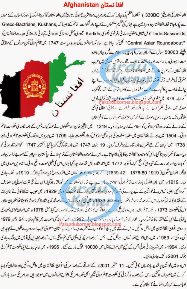 Afghanistan's History in Urdu Urdu Korner