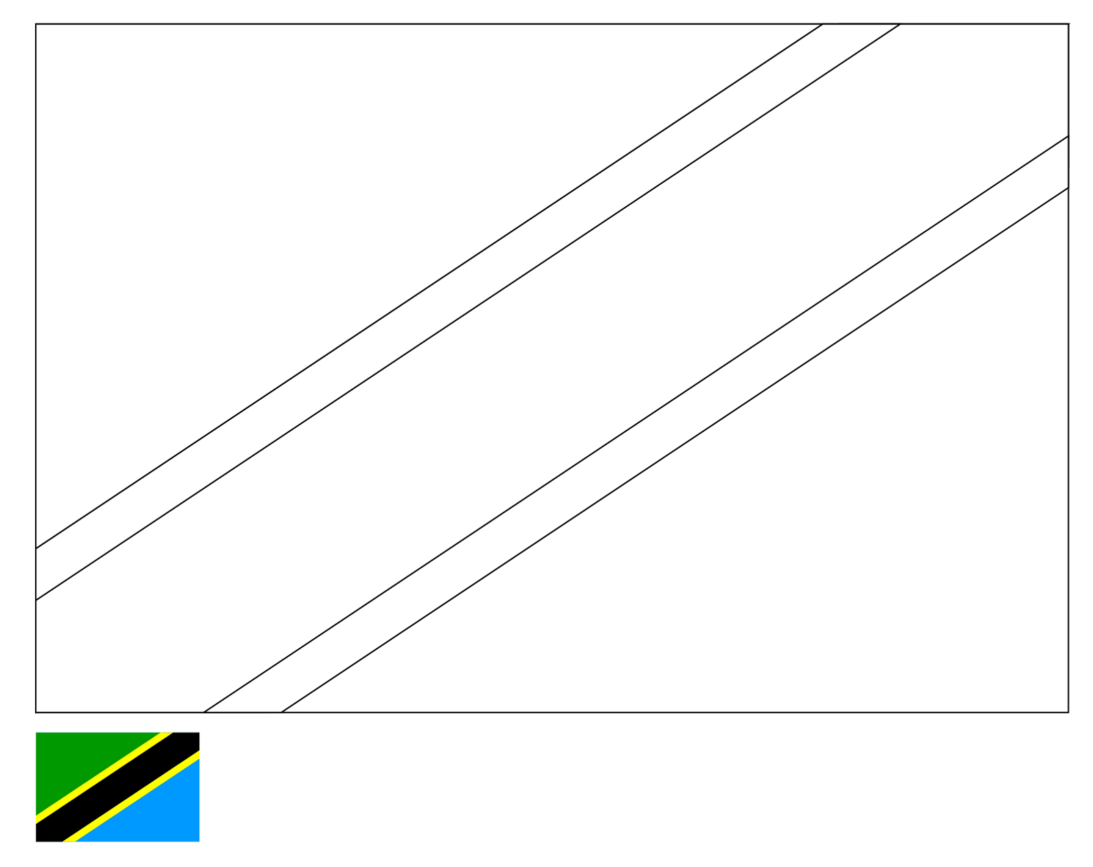 Coloring Page Flag Of Tanzania Drawing Outline Vectors Free  Coloring Page Flag Of Tanzania Drawing Outline Vectors Free