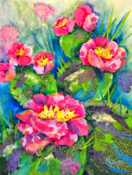 collage watercolor cactus paper tissue watercolors painting tutorial martha kisling flower flowers simple paint bloom drawing paintings canvas watercolour background