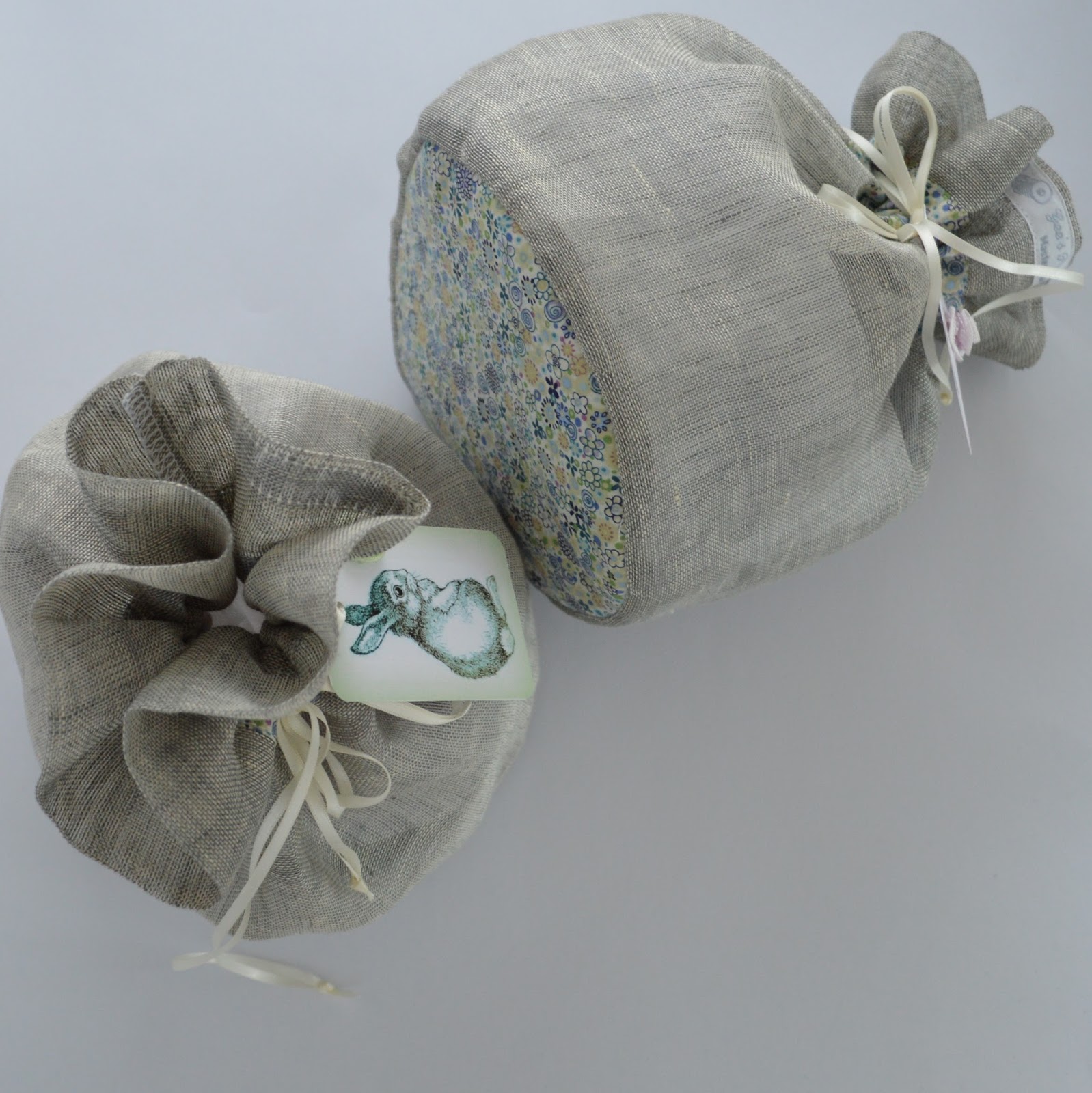 Gee's Projects Drawstring bagsTutorialGauzy Linen gift bags