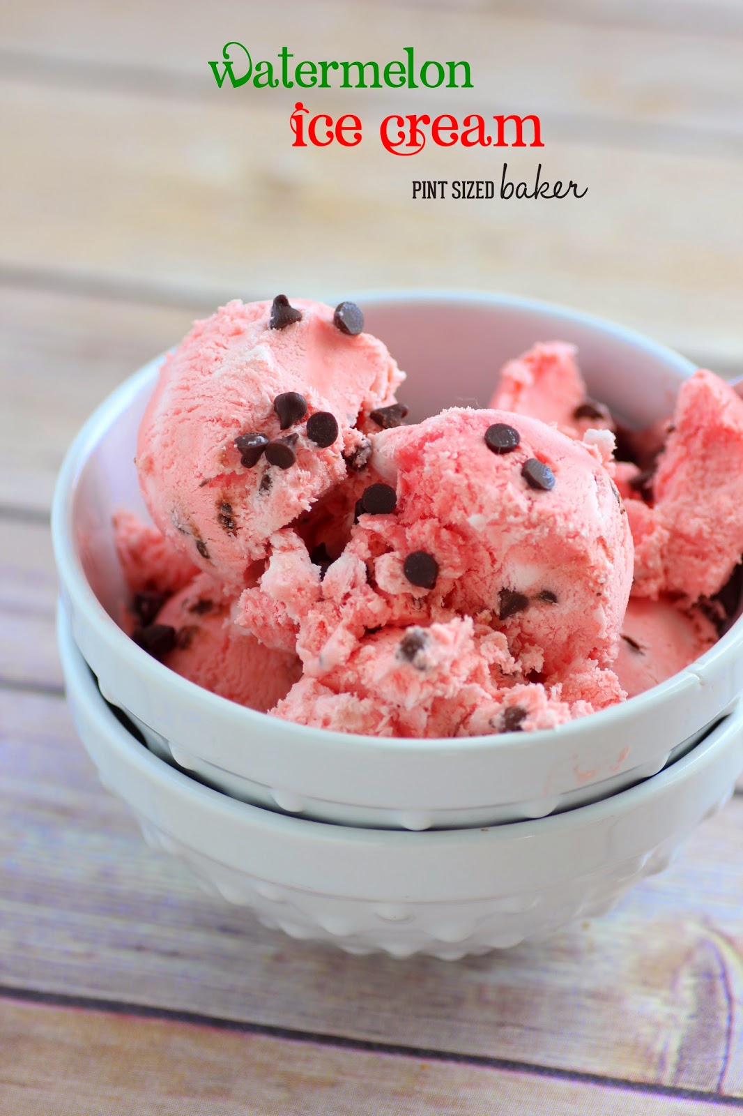 Salted Watermelon Ice Cream {No Churn} - Pint Sized Baker