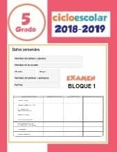 Examen Bloque 1 Quinto grado 2018-2019