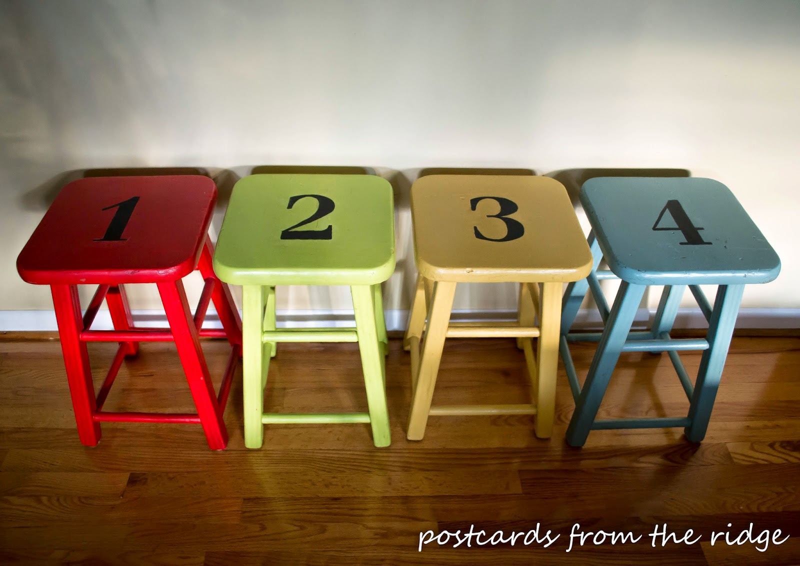 How to easily paint numbers or letters on furniture Postcards from
