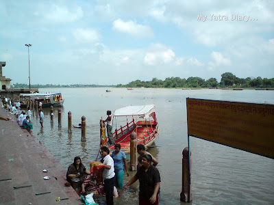 Pilgrims at the Yamuna River Ghat, Mathura