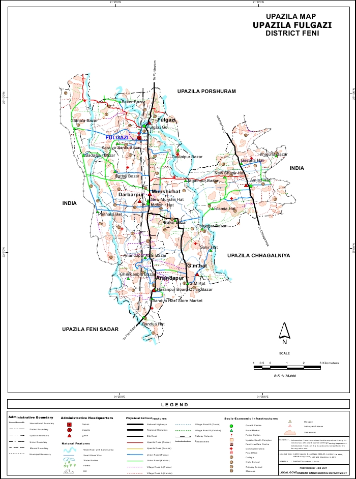 Fulgazi Upazila Map Feni District Bangladesh