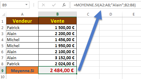 Utiliser fonction Moyenne.si avec un critère