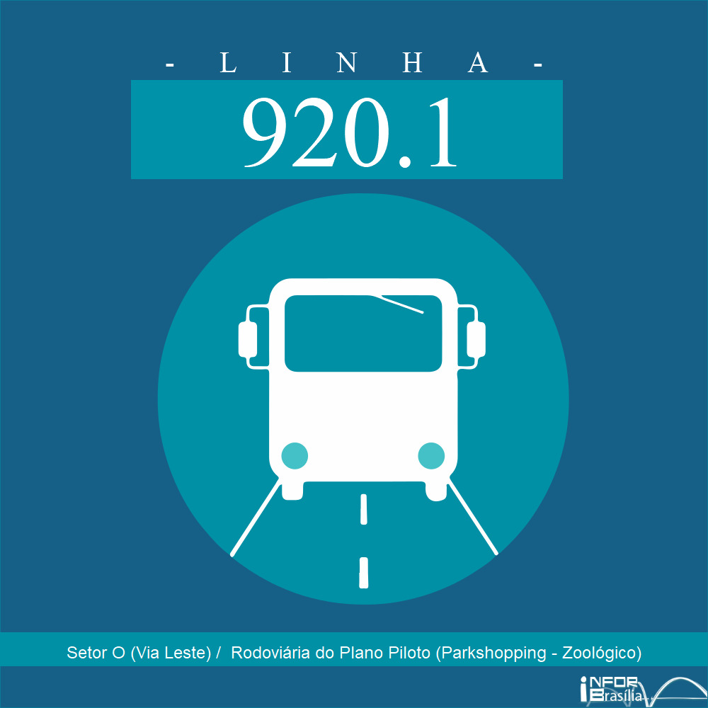 Horário de ônibus e itinerário 920.1 - Setor O (Via Leste) /  Rodoviária do Plano Piloto (Parkshopping - Zoológico) Horário de ônibus e itinerário 920.1 - Setor O (Via Leste) /  Rodoviária do Plano Piloto (Parkshopping - Zoológico)