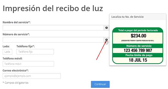 descargar recibo de luz sin registrarse