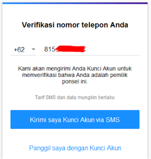 Pengiriman kode verifikasi melalui SMS Pengiriman kode verifikasi melalui SMS