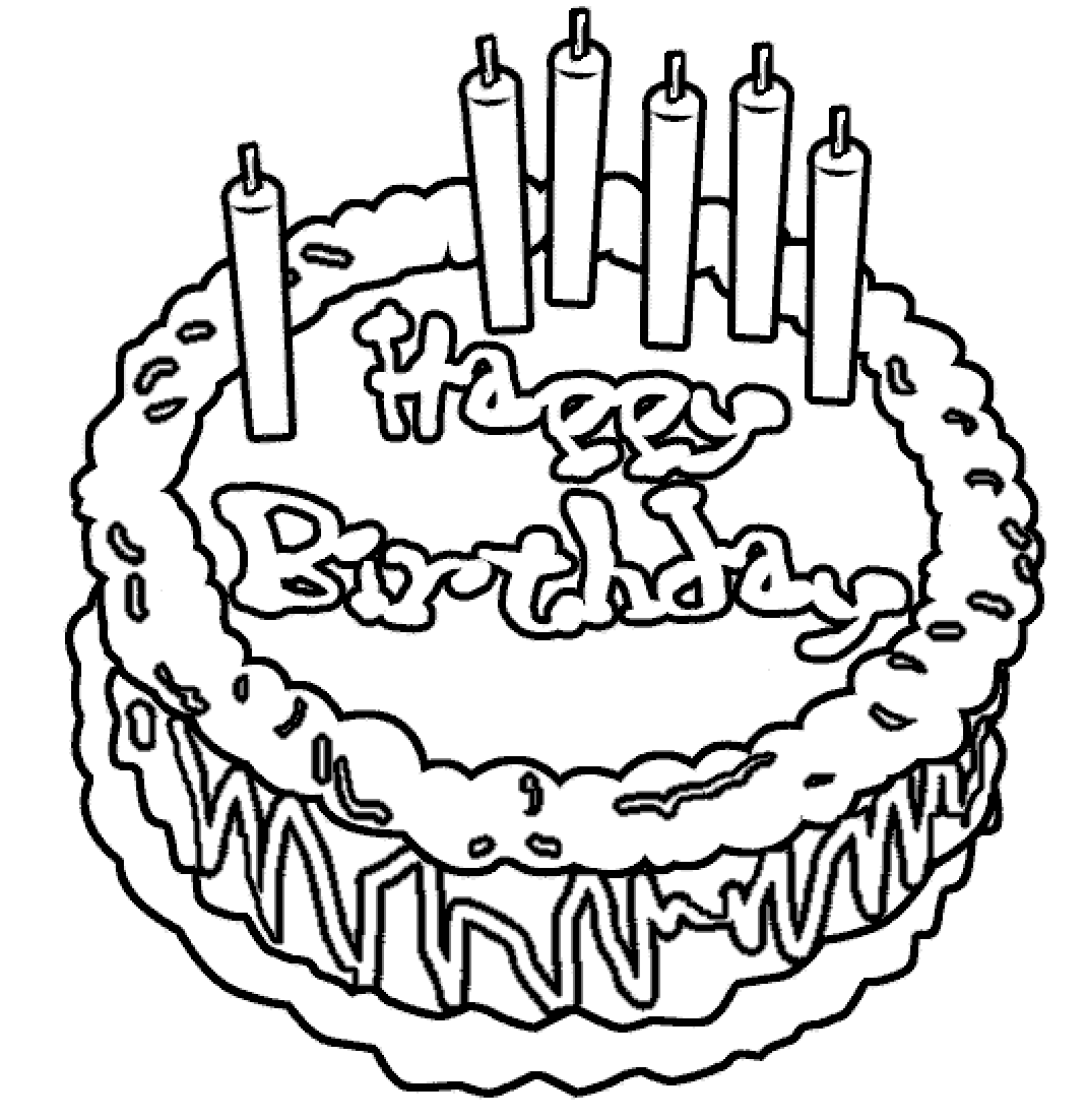 Happy Birthday Cake For Kid Coloring Drawing Free wallpaper