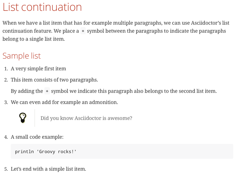 awesome asciidoctor using paragraphs