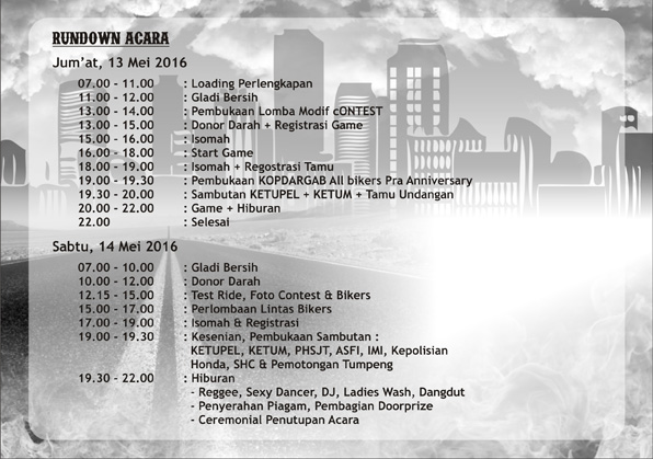 Susunan Acara Anniversary Club Motor - Reinhartresearch.com