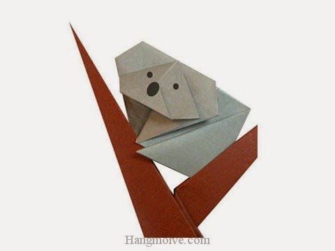 Cách gấp, xếp con gấu Koala bằng giấy origami - Video hướng dẫn xếp hình - How to make a Bear 