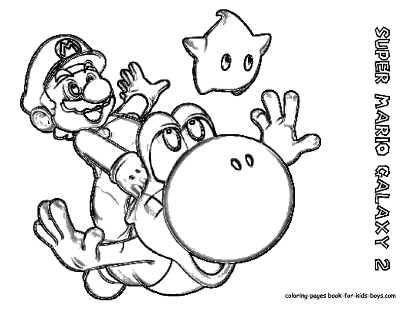 Printables Nintendi Wii Super Mario Galaxy Coloring Pages title=