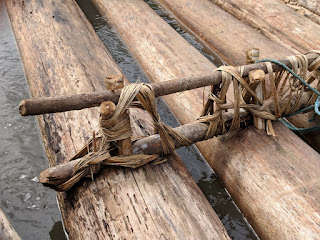 log raft, Amazon Basin, Ecuador