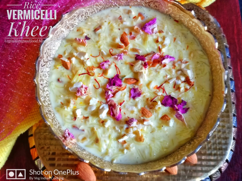 Veg Indian Cooking Rice Vermicelli Kheer