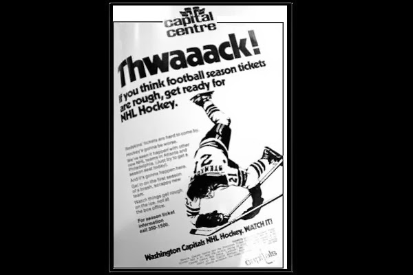 Caps ad inside a 1974 Redskins game program