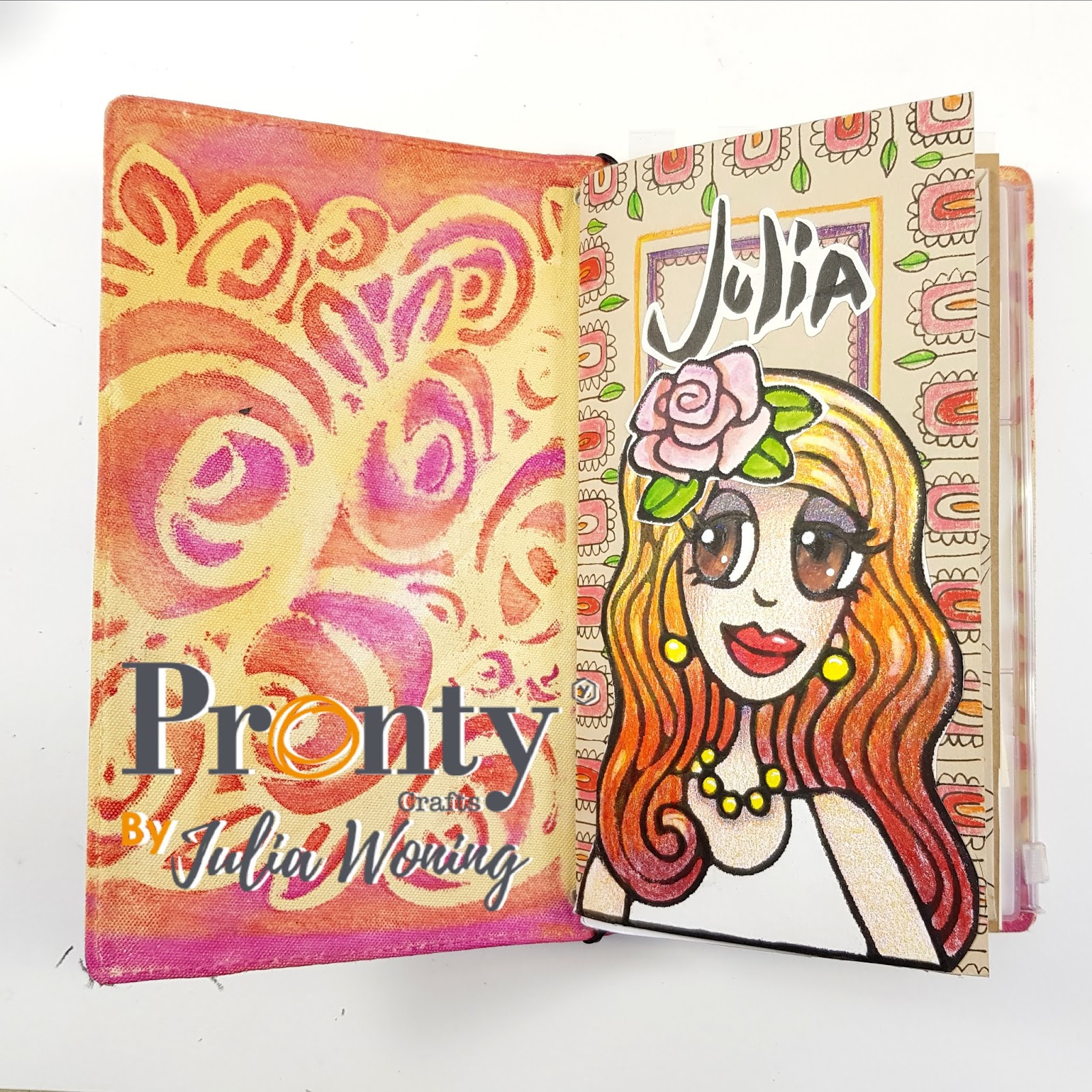 Pronty Crafts Creators Lovely Ladies travel journal by Julia Woning