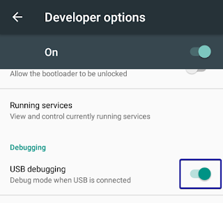 Android backup developer option