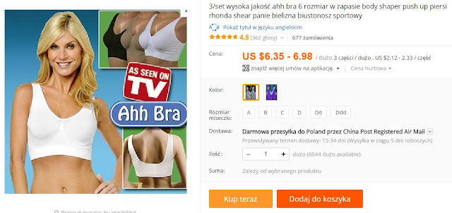 Przewodnik po zakupach biustonoszy na AliExpress jak kupić stanik z AliExpress jaki rozmiar stanika biustonosza kupić z internetu z Chin z AliExpress Aliholik Everythingaliex TelChina Doradca Jarek Aliexpress Polska PL