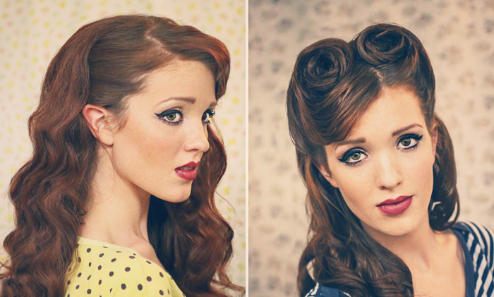 Retro Pin-up Style Hair Tutorials by The Freckled Fox 