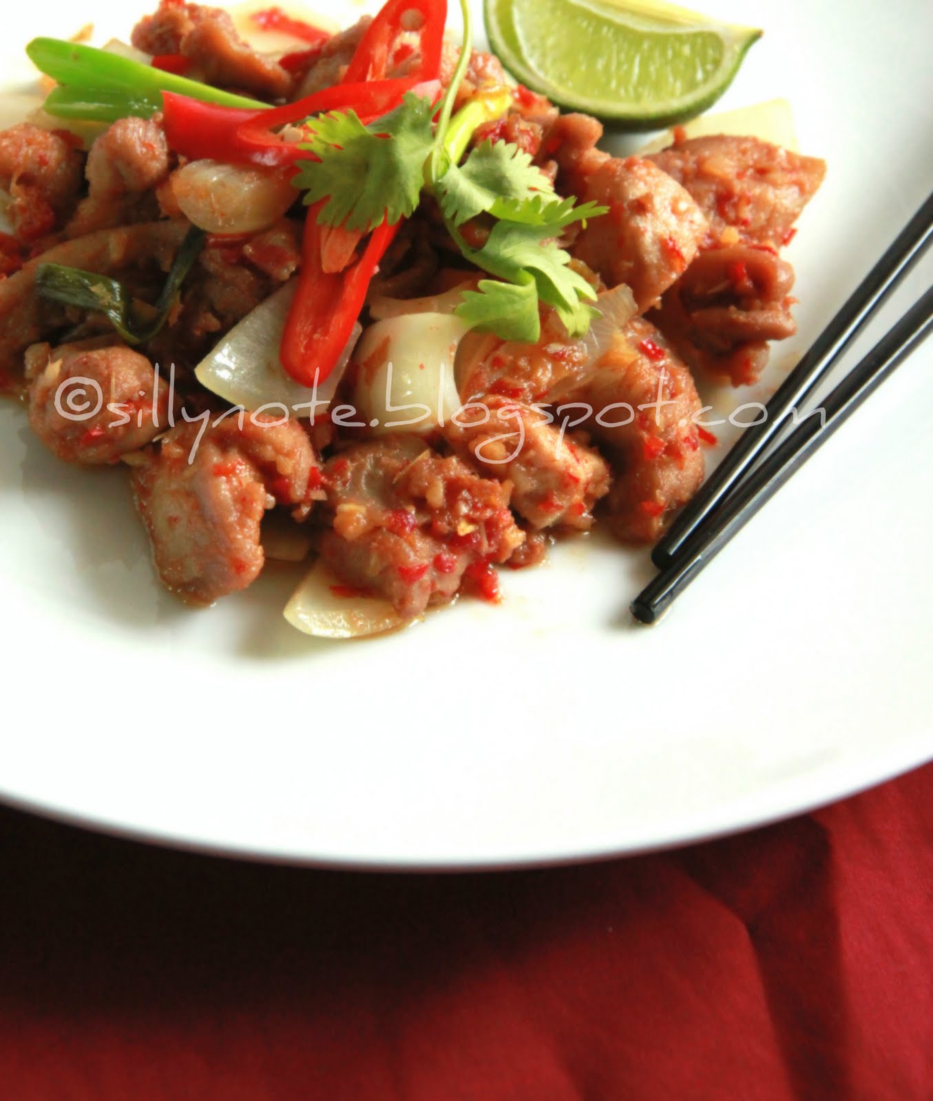 Silly Note Lemongrass chilli chicken (ga xao xa ot)