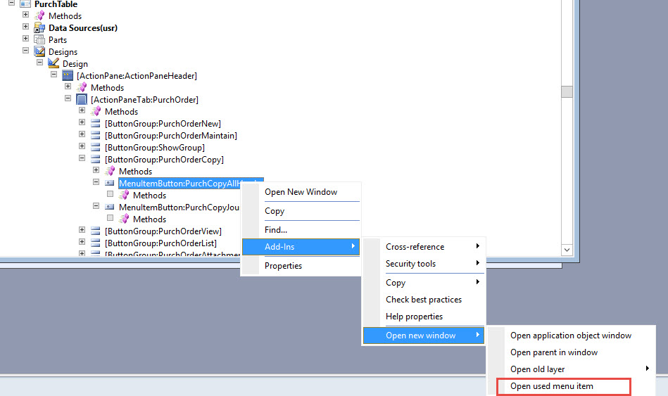 AX/D365 Technical Blog How to find used by security roles from a menu item